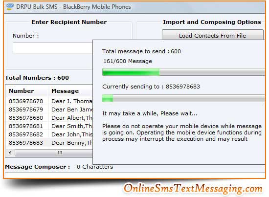 Text Messaging Software for Blackberry screenshot