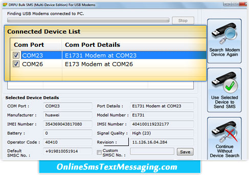 USB Modem Text Messaging Software