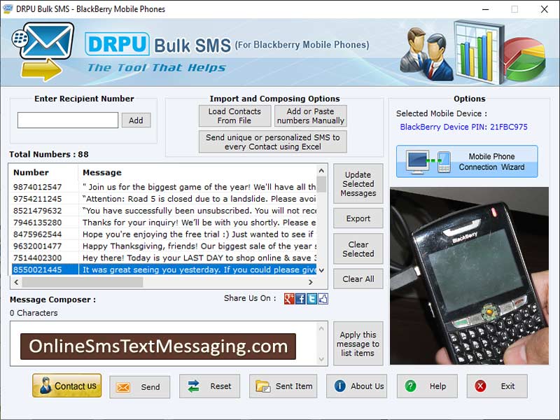 Windows 8 Text Messaging Software for Blackberry full