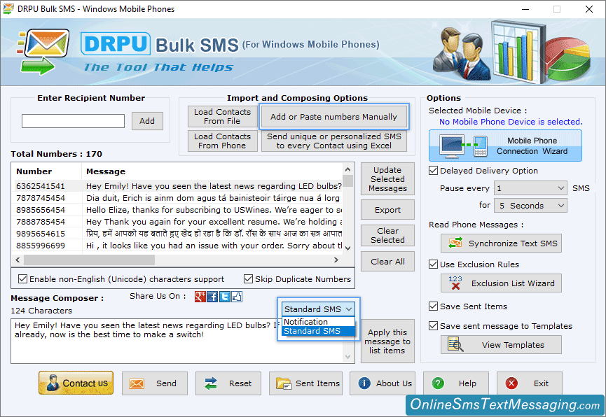 Add or paste numbers manually