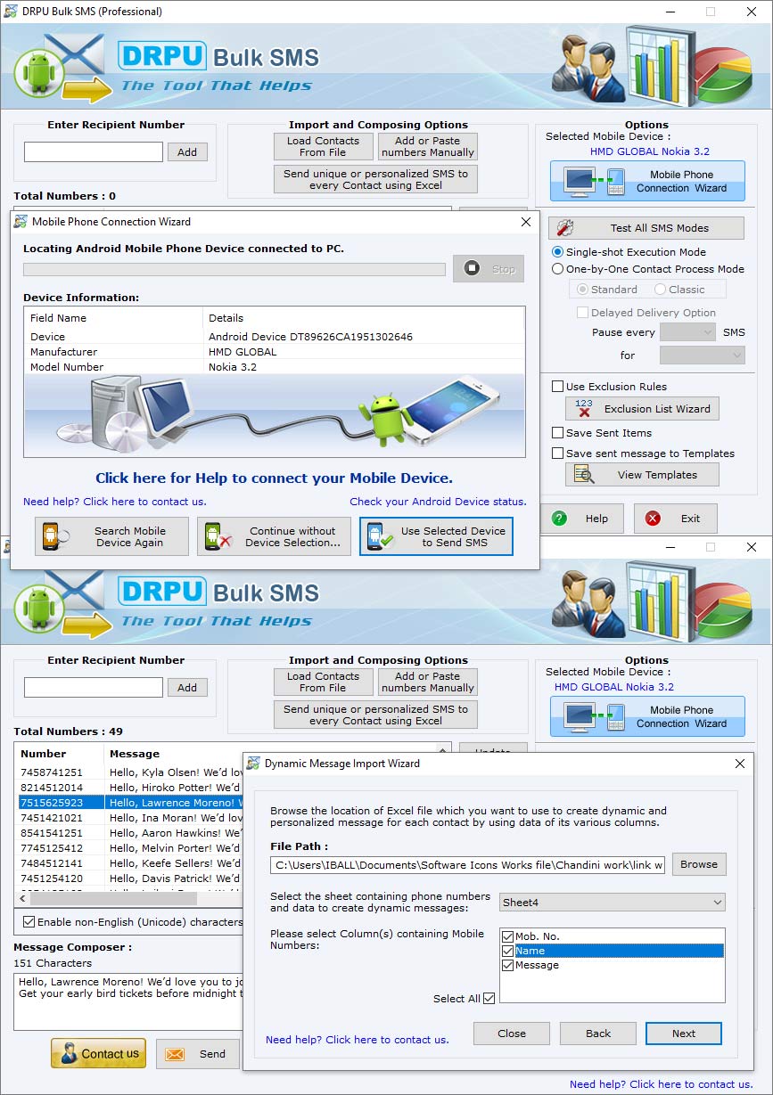 Online SMS screenshot